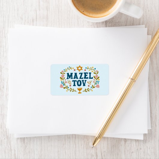 MAZEL TOV BAR BAT MITZVAH Jewish Customizable  ラベル (インサイチュ)