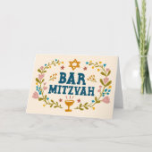 MAZEL TOV BAr MITZVAH Jewish Hand-drawn Custom カード (正面)