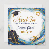 Mazel Tov on Your Graduation Card | Blue Agate (正面)