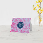 Mazels Tovのピンクの壁紙 カード (黄色い花)