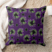 Mazipoodlesはっきりしたデイジー – パープルブラックグリーン クッション (ブランケット)
