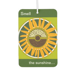 Mazipoodlesひまわり日差し：オリーブ緑イエロー カーエアーフレッシュナー