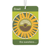 Mazipoodlesひまわり日差し：オリーブ緑イエロー カーエアーフレッシュナー (裏面)