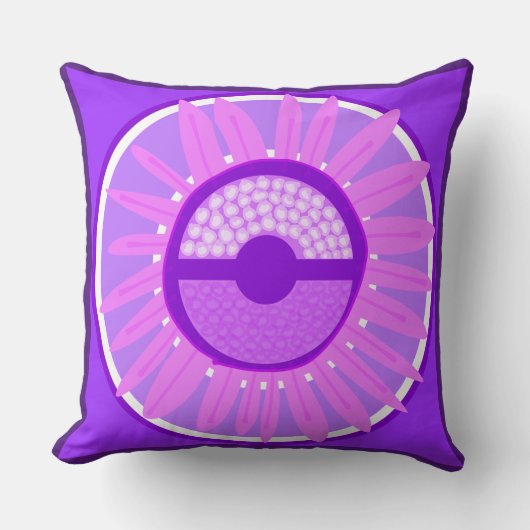 Mazipoodlesひまわり日差し：紫 クッション (正面)