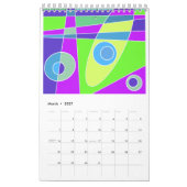 Mazipoodlesカレンダー抽象芸術サーフィン2024 カレンダー (3月 2027)