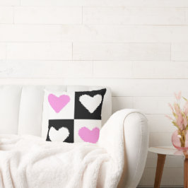Mazipoodlesハート抽象ピンク クッション
