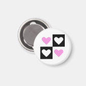 Mazipoodlesハート抽象ピンク マグネット (正面/裏面)