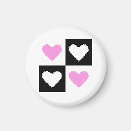 Mazipoodlesハート抽象ピンク マグネット