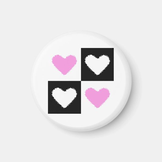 Mazipoodlesハート抽象ピンク マグネット (正面)