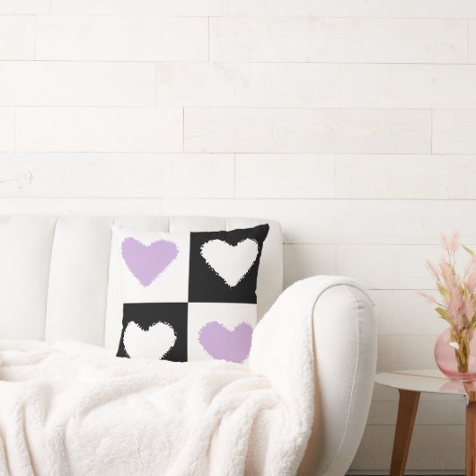Mazipoodlesハート抽象化薄紫 クッション (ソファ)