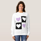 Mazipoodlesハート抽象化薄紫 スウェットシャツ (正面フル)