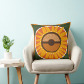 Mazipoodlesヒマワリの太陽の光：オレンジグリーン クッション (椅子)