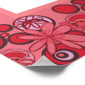 Mazipoodlesフローラバブルラブキスレッド ポスター (角)