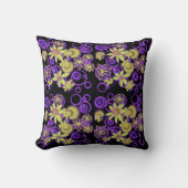 Mazipoodlesフローラバブル – 紫オリーブ黒 クッション (正面)