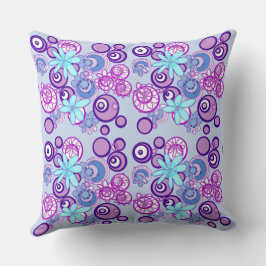 Mazipoodlesフローラバブル – 紫ブルーホワイト クッション