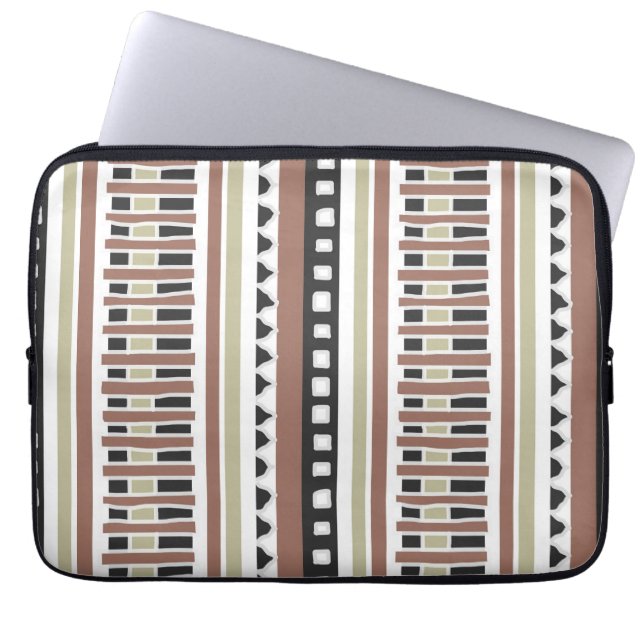 MAZIPOODLESリストライプのブ編み物パターン174 ラップトップスリーブ (正面)