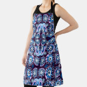 Mazipoodles愛する花 – インディゴブルー薄紫白 エプロン (インサイチュ)