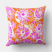 Mazipoodles愛する花 – オレンジピンクホワイト クッション (裏面)
