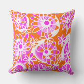 Mazipoodles愛する花 – オレンジピンクホワイト クッション (正面)