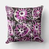 Mazipoodles愛する花 – 黒紫色の白 クッション (裏面)