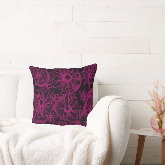 Mazipoodles愛する花 – 黒茶色 クッション (ソファ)