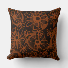Mazipoodles愛する花 – 黒茶色 クッション