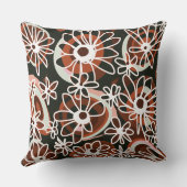 Mazipoodles愛する花 – 黒褐色の白 クッション (裏面)