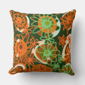 Mazipoodles愛の花 – 緑のオレンジ クッション (正面)