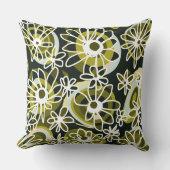Mazipoodles愛の花 – 黒オリーブ白 クッション (正面)