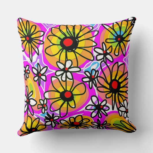 Mazipoodles愛の花 – Rainbow Black クッション (裏面)