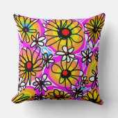 Mazipoodles愛の花 – Rainbow Black クッション (正面)