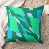 Mazipoodles抽象パースビューグリーンブルー クッション (ブランケット)