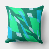 Mazipoodles抽象パースビューグリーンブルー クッション (正面)