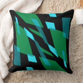 Mazipoodles抽象パースビューブラックグリーン クッション (ブランケット)