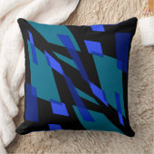 Mazipoodles抽象パースビューブラックティール（緑がかった色） クッション (ブランケット)