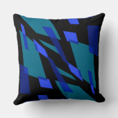 Mazipoodles抽象パースビューブラックティール（緑がかった色） クッション (裏面)