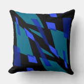 Mazipoodles抽象パースビューブラックティール（緑がかった色） クッション (正面)