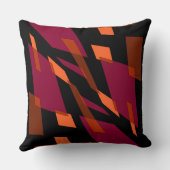 Mazipoodles抽象パースビューブラックマゼンタ クッション (裏面)