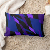 Mazipoodles抽象分析視点ブラックインディゴ ランバークッション (ブランケット)