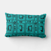 Mazipoodles抽象芸術エスニックマトリックス – 暗いティール（緑がかった色） ランバークッション (裏面)