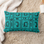 Mazipoodles抽象芸術エスニックマトリックス – 暗いティール（緑がかった色） ランバークッション (ブランケット)