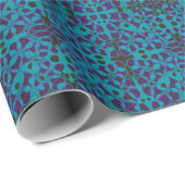 Mazipoodles細胞の類似の異なるティール(緑がかった色)紫ブラック ラッピングペーパー (ロールコーナー)