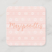 MAZIPOODLES フラワーストライプ リブ編み ニット 名前 スクエア名刺 (正面)