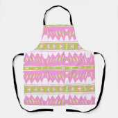 Mazipoodles Afrofuturistパターン – ピンクホワイトグリー エプロン (正面)