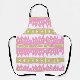Mazipoodles Afrofuturistパターン – ピンクホワイトグリー エプロン