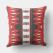 Mazipoodles Afrofuturistパターン – 緋色グレー クッション (裏面)