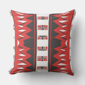 Mazipoodles Afrofuturistパターン – 緋色グレー クッション (正面)