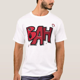 Mazipoodles Bah Humbug 3Dブラッドレッドガンメタルグレー Tシャツ