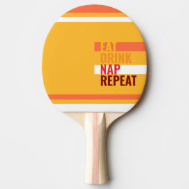 MAZIPOODLES Eat Drink Nap Repeat オレンジ 卓球ラケット