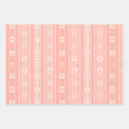 MAZIPOODLES Floral Striped Ribbed Knitting 202 ラッピングペーパーシート